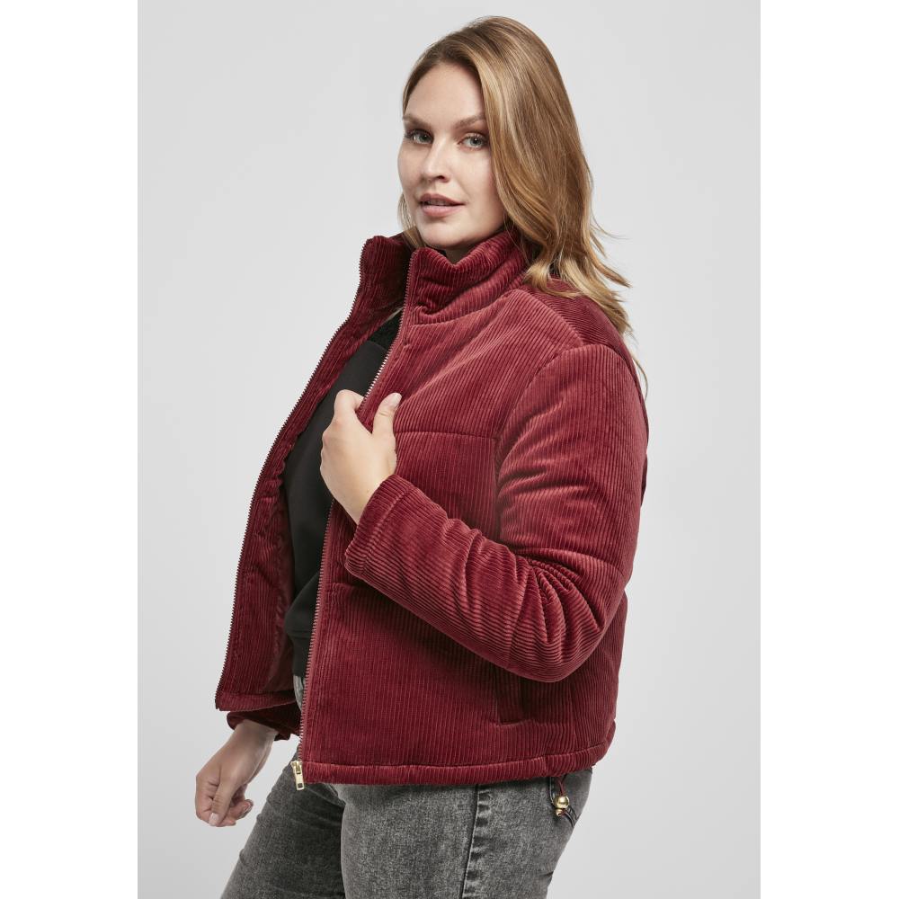 Urban Classics - Corduroy Puffer winterjas - Bordeaux rood